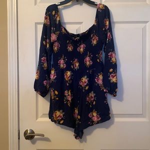 Floral long sleeve romper